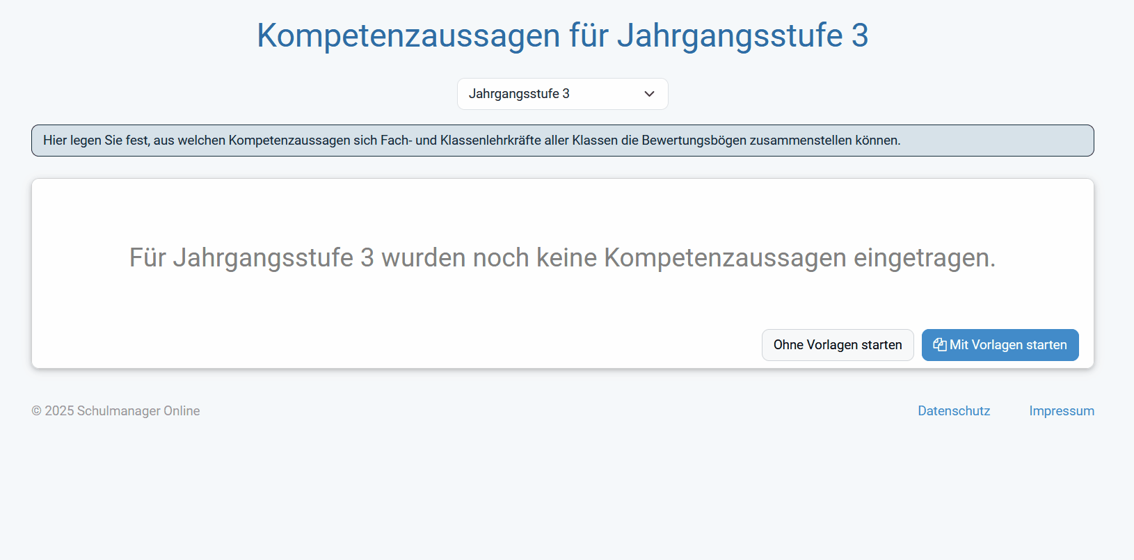 Kompetenzaussagen für Ihre Schule festlegen